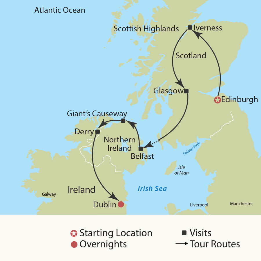 » Country Heritage Tours Celtic legends tour map