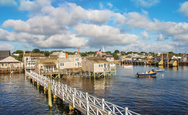 » Country Heritage Tours Nantucket Harbor dock buildings with boats on the water