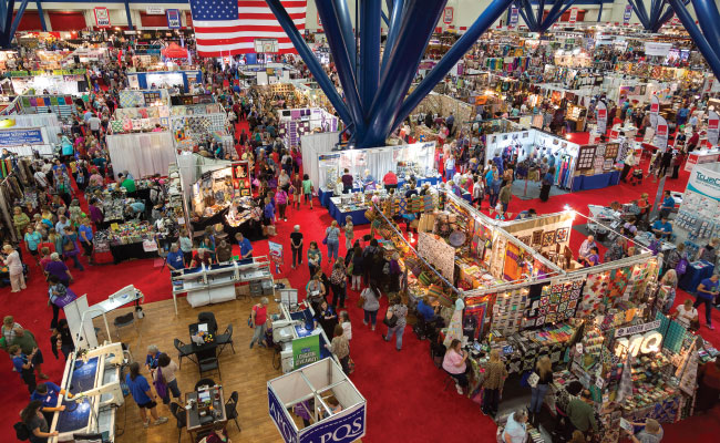 » Country Heritage Tours Houston international quilt festival exhibit Hall aerial shot